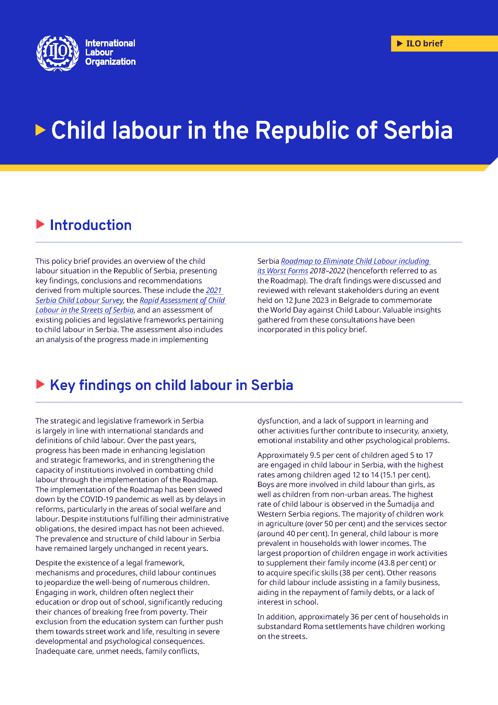 Child labour in the Republic of Serbia | International Labour Organization