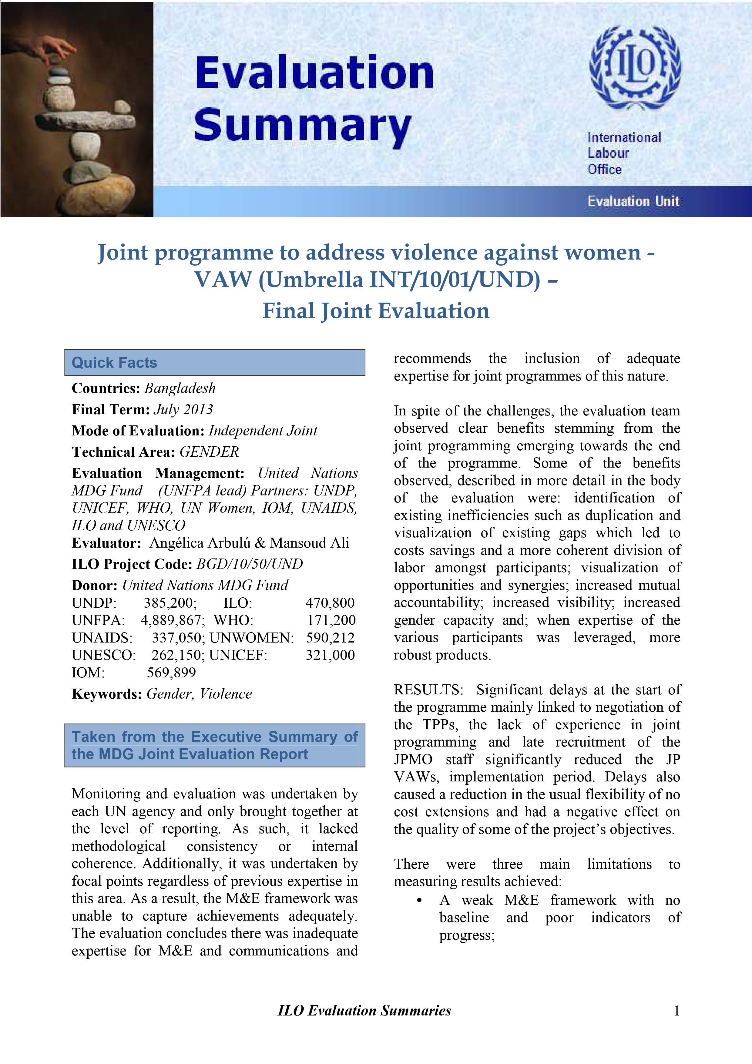 Joint programme to address violence against women | International ...