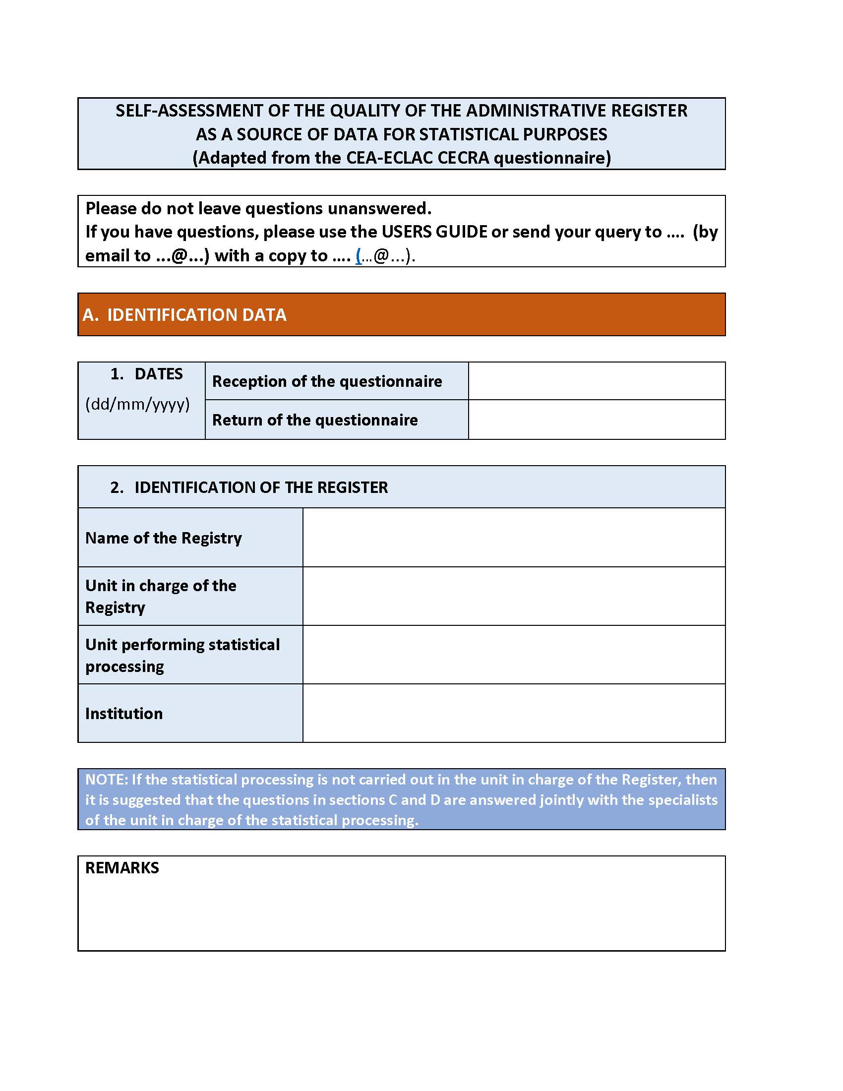 Saq Questionnaire.pdf Questionnaire for Self-Assessment of the Quality of Administrative ...