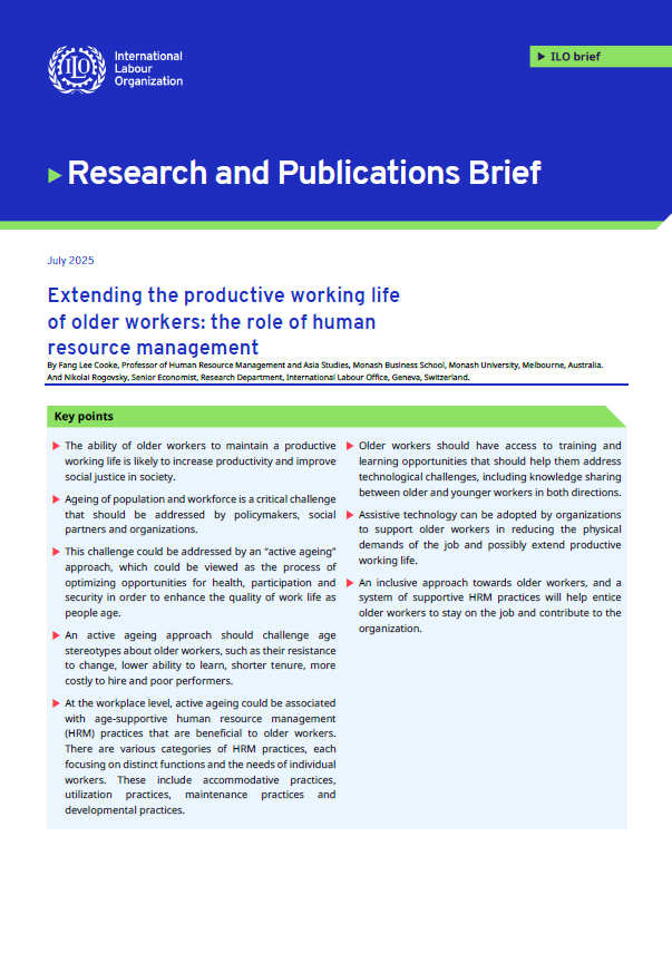 Extending the productive working life of older workers: the role of ...