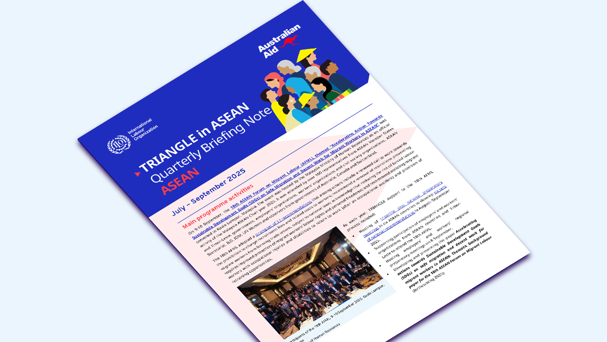 TRIANGLE in ASEAN Quarterly Briefing Note: ASEAN | International Labour ...
