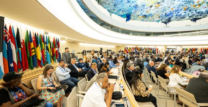 Delegates working on the ILC 111th session