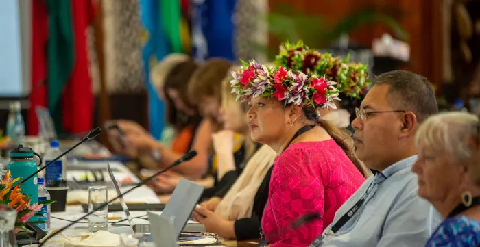 Participants of the Pacific Tripartite High-Level Dialogue on Decent Work and the 2050 Strategy for the Blue Pacific Continent in Suva, Fiji