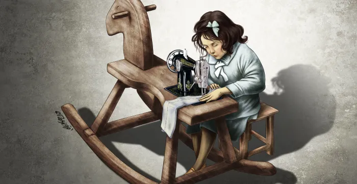 ILO 2022 Contest "Through their eyes – Visions of forced labour". This cartoon was selected in the framework of the competition organized by the ILO and Human Resources Without Borders (RHSF) , in partnership with Cartooning for Peace .