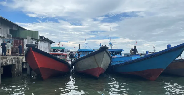 Three boats at the port