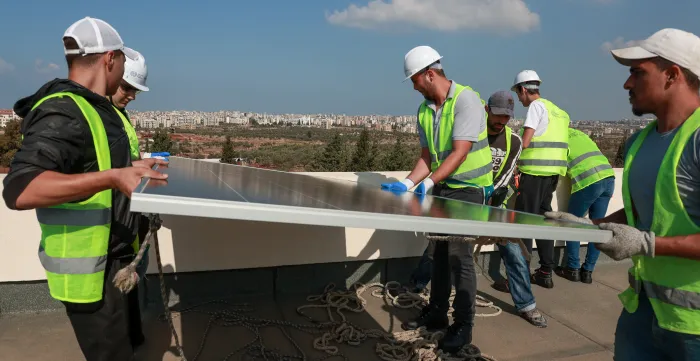 Solar panels installation, Beirut Lebanon. November 2022