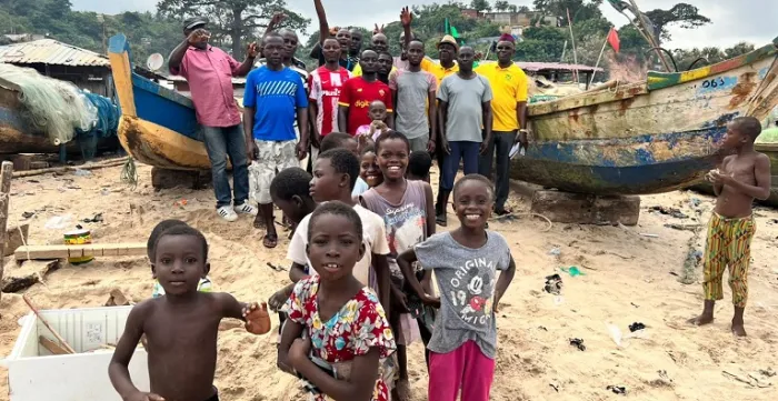 Children at the sea, Tema, Ghana