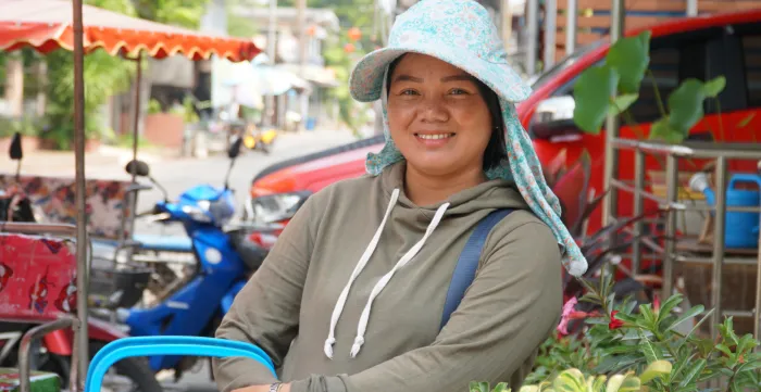 A Cambodian migrant worker in Rayong, Thailand.