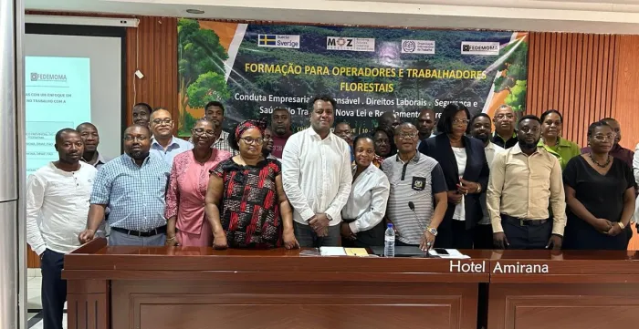 Participants at the training pose for the photo.