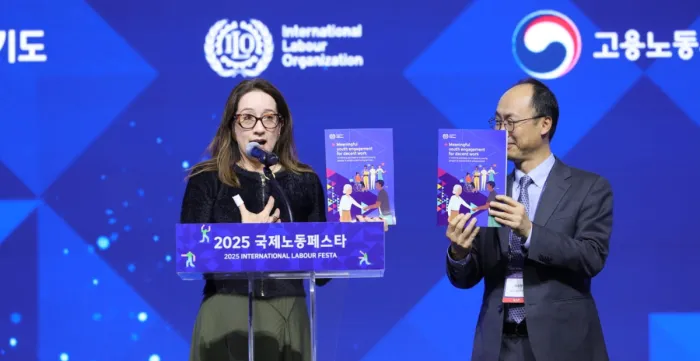 Launch of "Meaningful youth engagement for decent work" training package at the ILO–Gyeonggi Labour Festa in the Republic of Korea.