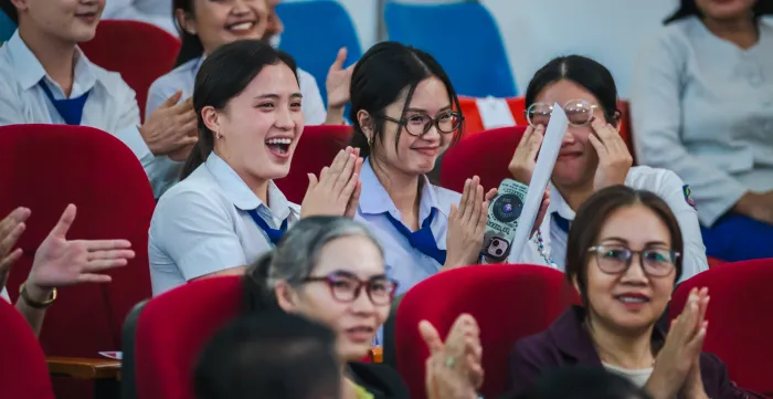 Lao students showcase their innovative ideas to strengthen social protection across the Lao People’s Democratic Republic at the 2nd National Symposium on Social Protection.
