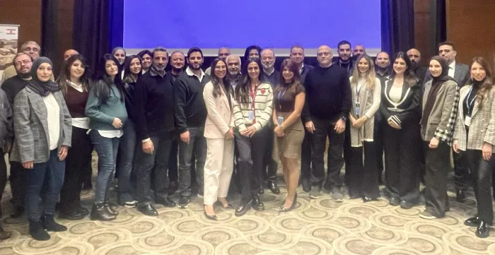 Group photo of all training participants and facilitators. Beirut, Lebanon 11/02/2026