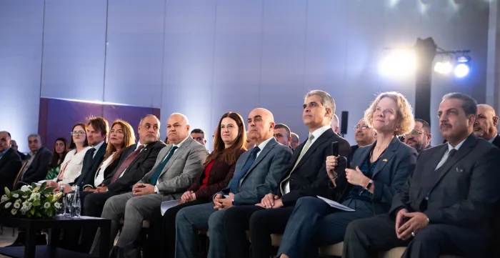 Social partners, stakeholders, and development  cooperation partners during the Estidama++  project closing event in Amman, Jordan. 2/02/2026