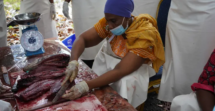 Bénéficiaire en pleine pratique suite à leur formation - Mohéli, Comores