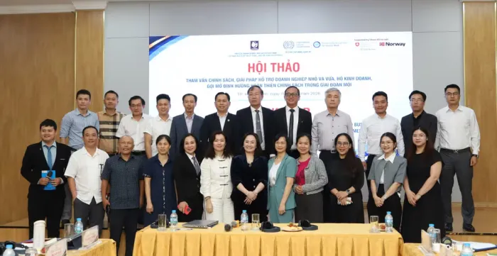 Group photo of workshop participants following the SME policy consultation in Ho Chi Minh City.