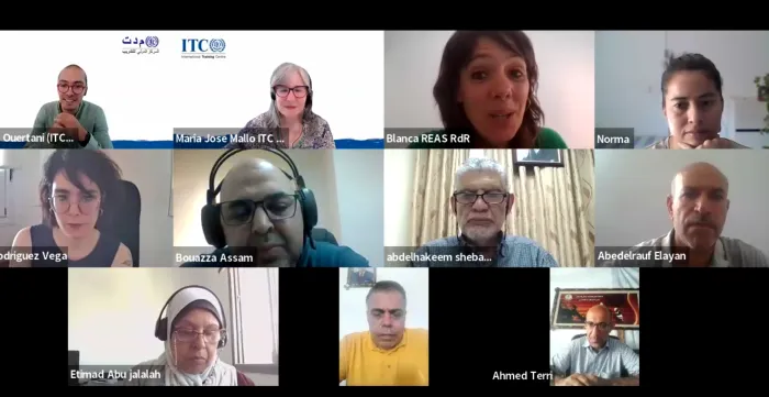 Participants at the learning programme for Palestinian constituents, SSE actors and partners -  series of thematic webinars.