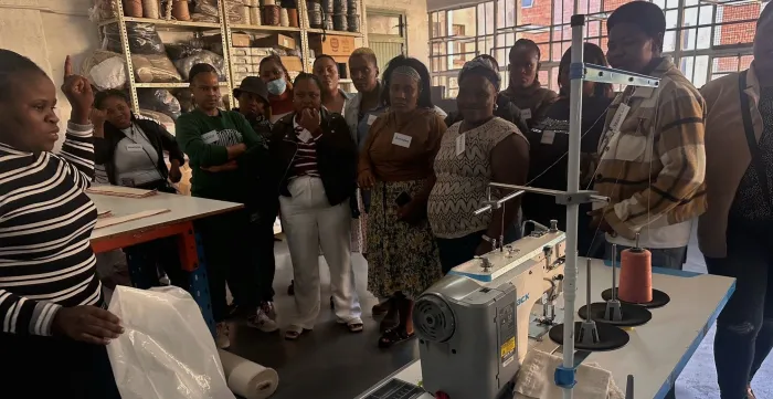Women in leatherwork training