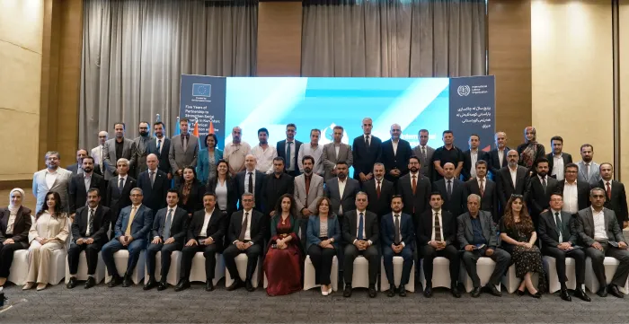 Participants and representatives during the five-year partnership event on social security in the Kurdistan Region of Iraq.