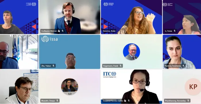 Participantes da série de conhecimento “Os BRICS no mundo do trabalho e a cooperação Sul-Sul”.