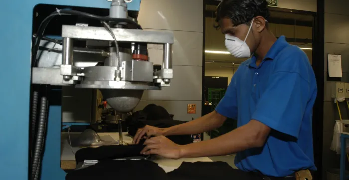 Sri Lankan worker in a fabric factory