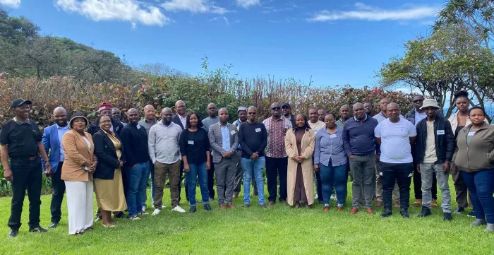 Farm workers in East Cape posing for a photo during ILO Training