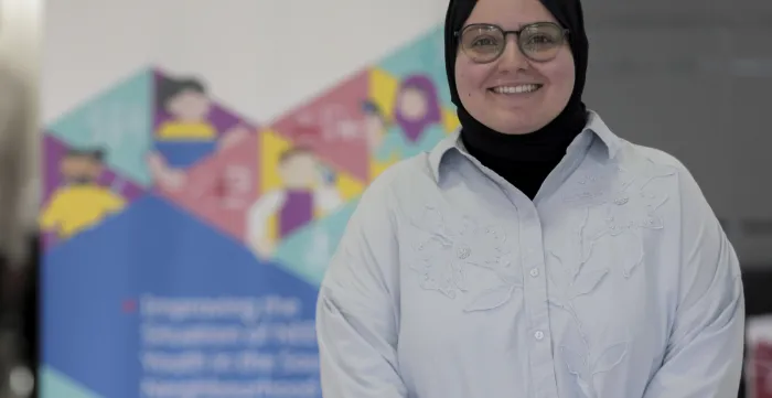 A young participant at the youth consultation on employment and training opportunities in Nablus, 23 September 2026.