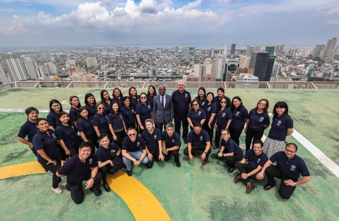 ILO staff in the Philippines with Director-General Houngbo