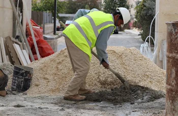 Syrian refugee employed in the construction sector