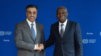 Qatar's Minister of Labour and ILO Director-General
