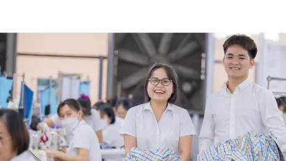 Garment workers at May 10 factory, Hanoi, Viet Nam