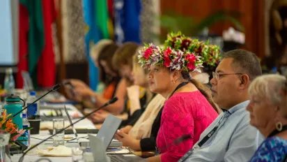 Participants of the Pacific Tripartite High-Level Dialogue on Decent Work and the 2050 Strategy for the Blue Pacific Continent in Suva, Fiji