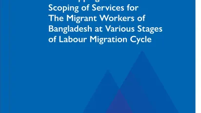 Cover of the report on mapping and scoping services for Bangladesh's migrant workers