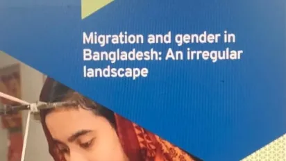Cover of the migration and gender in Bangladesh report