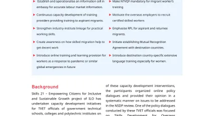 Cover of the Bangladesh brief on skills development for overseas employment