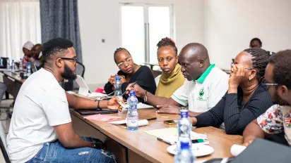 Participants of the workshop discussing