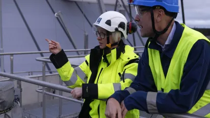Maria Lindvall (left), 35, environment project leader at the Boliden Garpenberg underground mine (Sweden). Located 200 km northwest of Stockholm, Garpenberg is one of the world's most modern mines. It is also Swedens oldest mining area still in operatio
