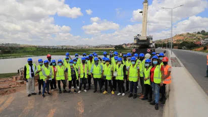 group of workers with PPE 