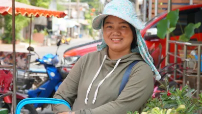 A Cambodian migrant worker in Rayong, Thailand.