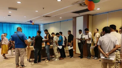 Nepali migrant workers participating in pasport renewal camp organized by Nepal Embassy in Joharbaru, Malaysia.