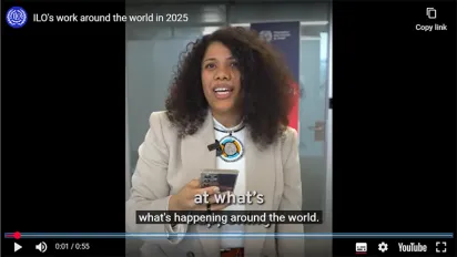 Screenshot of the video Advancing decent work