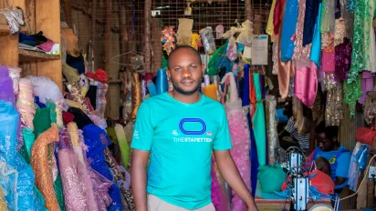 a man inside a shop