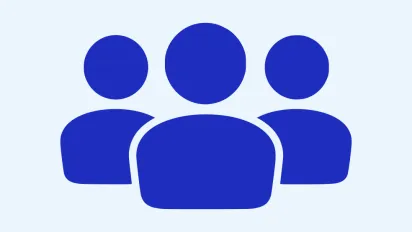 Three blue fellows in meeting