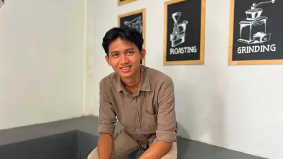A man sitting