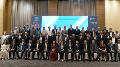 Participants and representatives during the five-year partnership event on social security in the Kurdistan Region of Iraq.