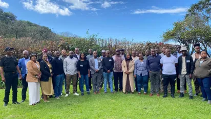 Irrigation farmers in training