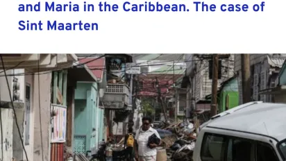 Cover for publication Opportunities in times of tempest: Business recovery post Hurricanes Irma and Maria in the Caribbean. The case of Sint Maarten