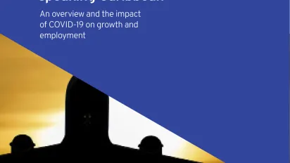 Cover for publication Tourism sector in the English- and Dutch-speaking Caribbean. An overview and the impact of COVID-19 on growth and employment