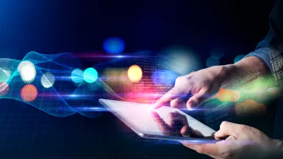 person holding a tablet 
