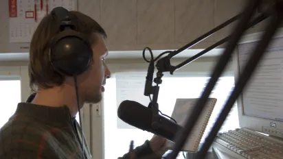 Man in recording studio