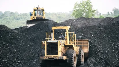 Mining diggers working
